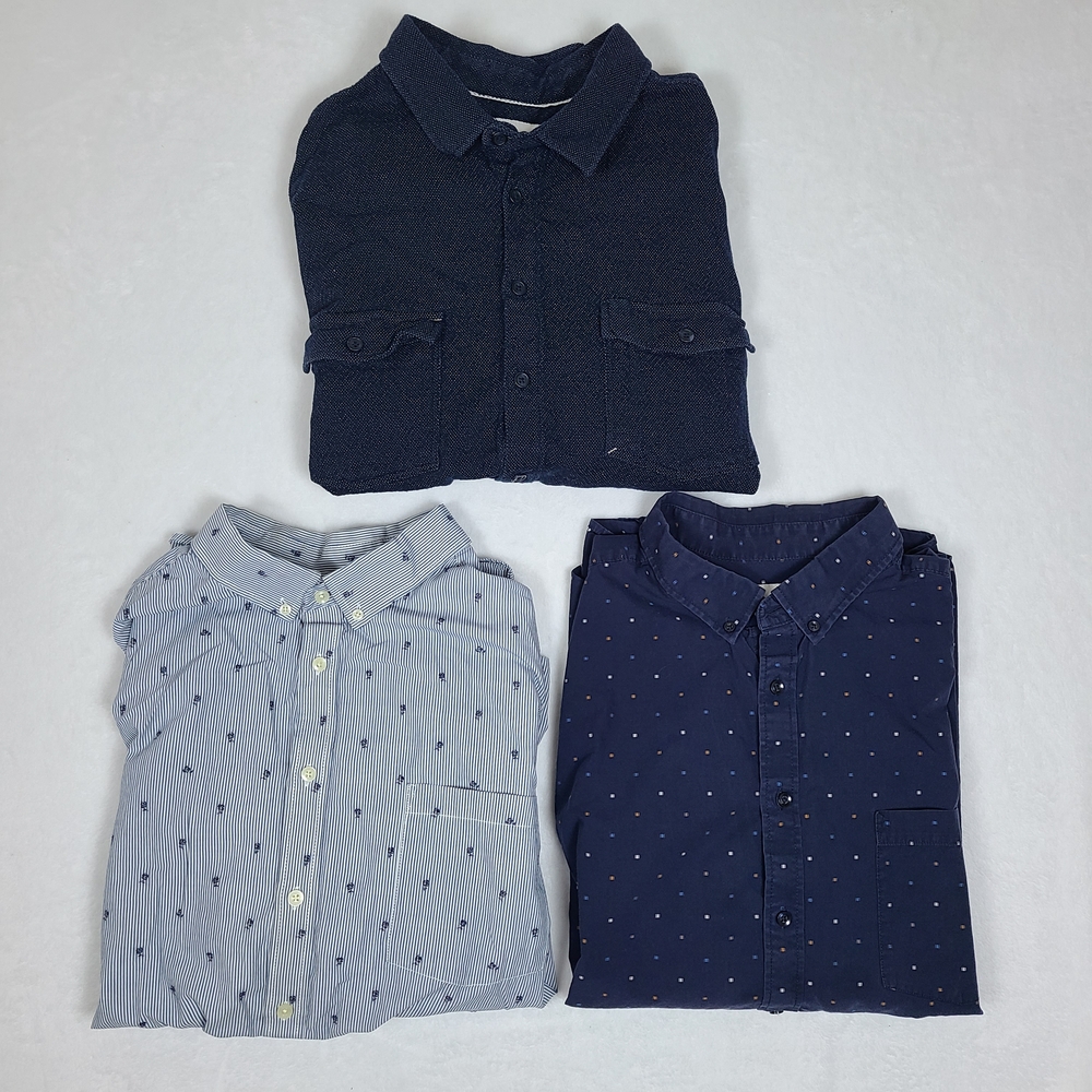 Goodfellow & Co Button-up Long Sleeve Shirts Mens XXL Blue Lot Of 3